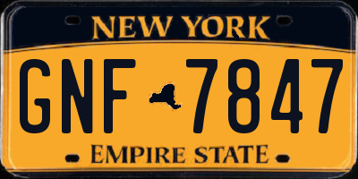 NY license plate GNF7847