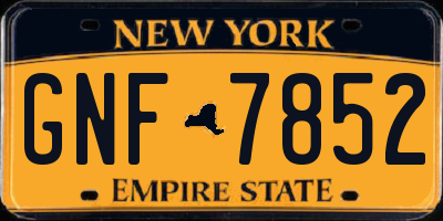 NY license plate GNF7852