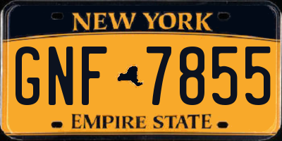 NY license plate GNF7855