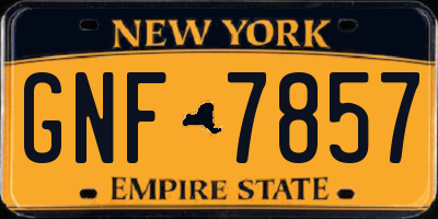 NY license plate GNF7857