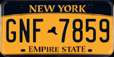 NY license plate GNF7859