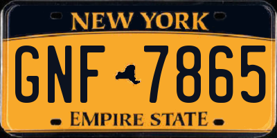 NY license plate GNF7865