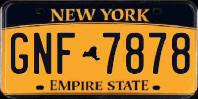 NY license plate GNF7878