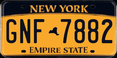 NY license plate GNF7882