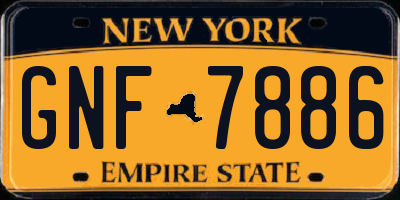NY license plate GNF7886