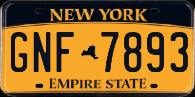 NY license plate GNF7893