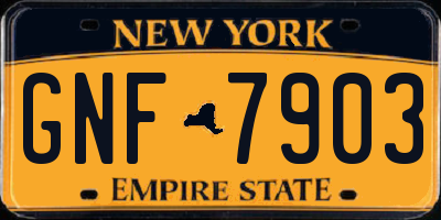 NY license plate GNF7903