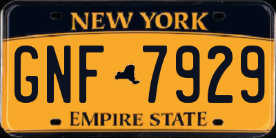 NY license plate GNF7929