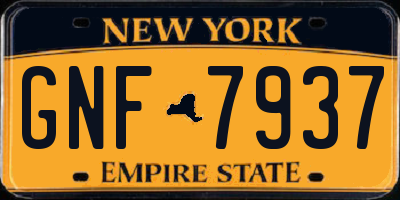 NY license plate GNF7937