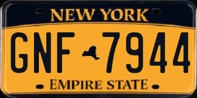 NY license plate GNF7944