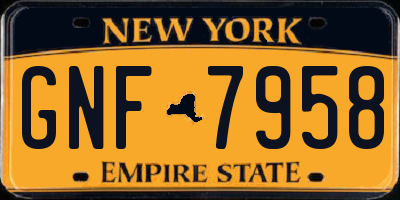 NY license plate GNF7958