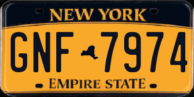 NY license plate GNF7974