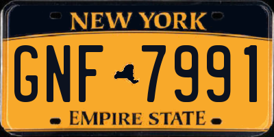 NY license plate GNF7991