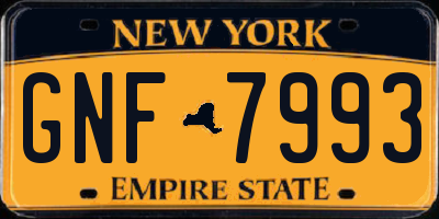 NY license plate GNF7993