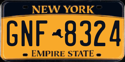NY license plate GNF8324