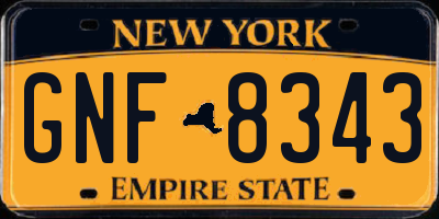 NY license plate GNF8343