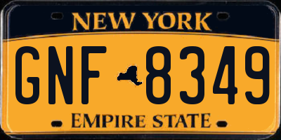 NY license plate GNF8349