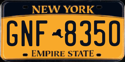 NY license plate GNF8350