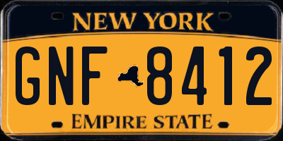 NY license plate GNF8412