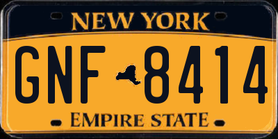 NY license plate GNF8414
