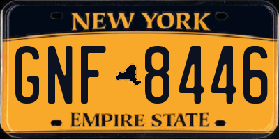 NY license plate GNF8446