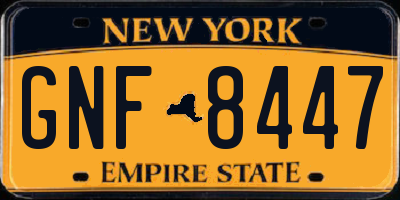 NY license plate GNF8447