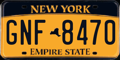 NY license plate GNF8470