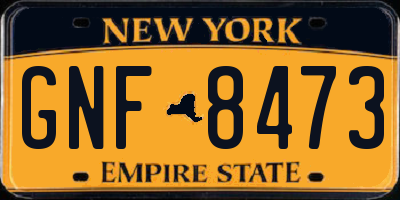 NY license plate GNF8473