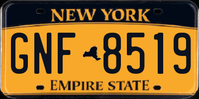 NY license plate GNF8519