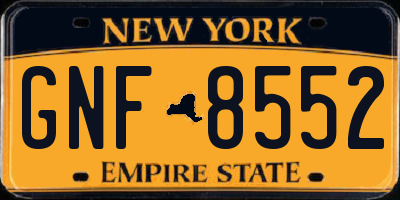 NY license plate GNF8552