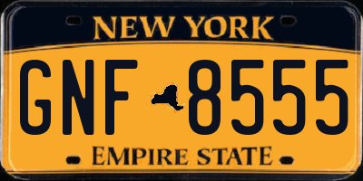 NY license plate GNF8555
