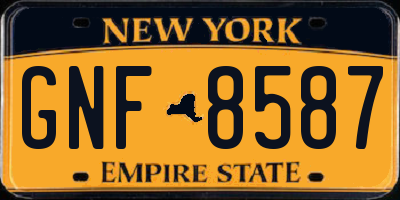 NY license plate GNF8587