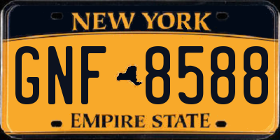 NY license plate GNF8588