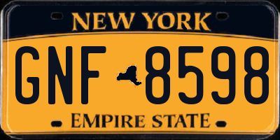 NY license plate GNF8598