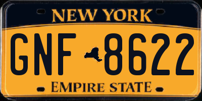 NY license plate GNF8622