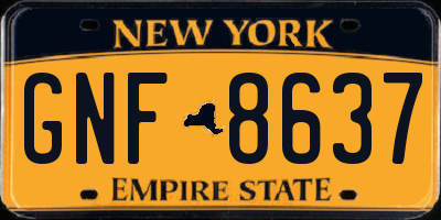 NY license plate GNF8637