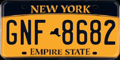 NY license plate GNF8682