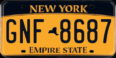 NY license plate GNF8687