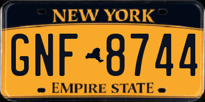 NY license plate GNF8744
