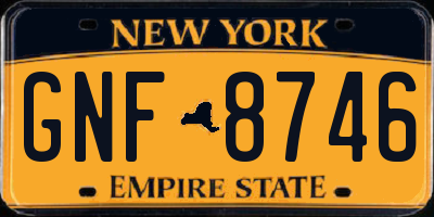 NY license plate GNF8746
