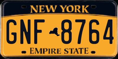 NY license plate GNF8764