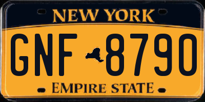 NY license plate GNF8790