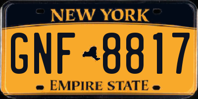 NY license plate GNF8817