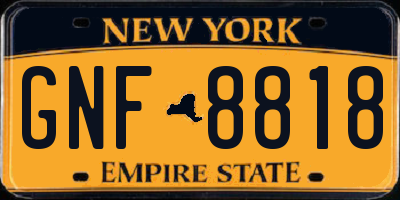 NY license plate GNF8818