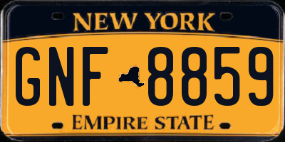 NY license plate GNF8859
