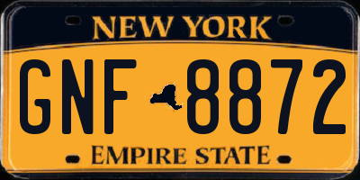 NY license plate GNF8872