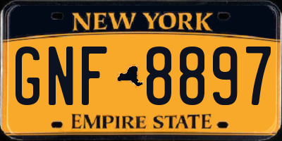NY license plate GNF8897