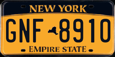 NY license plate GNF8910