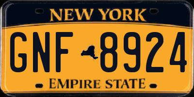 NY license plate GNF8924
