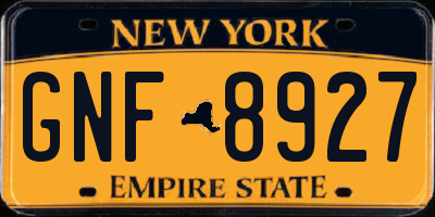 NY license plate GNF8927